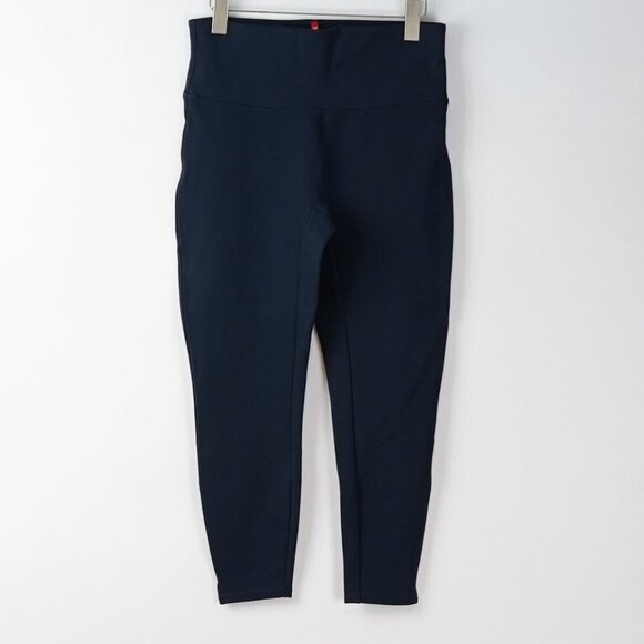 Spanx Ponte Ankle Length Slit Hem Leggings Navy - Large Petite - Picture 1 of 8